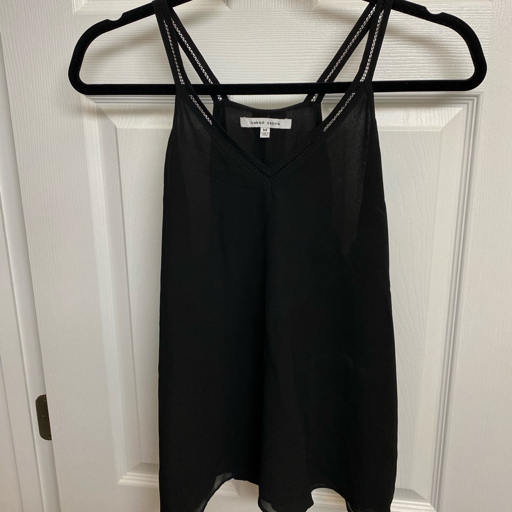 Black, Naked Zebra Tank Top